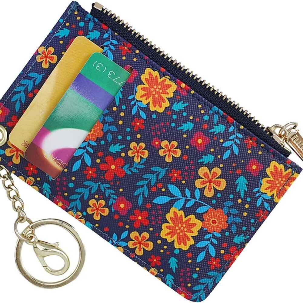 Small Wallets for Women Slim Leather Card Case Holder Wallet Coin Change Purse w
